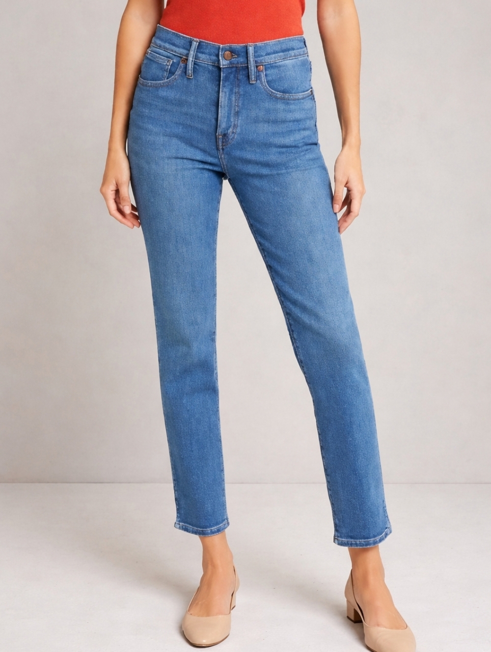 Madewell Stovepipe High-Rise Slim Straight Jeans Leaside Blue 27 Vintage Classic - Picture 1 of 15